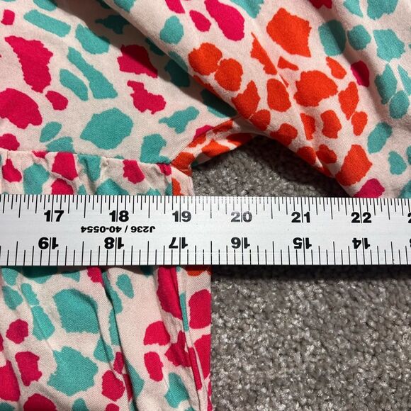 Emily Wonder Woman’s Multi Color Babydoll Top Blouse 3/4 Ruffle Sleeve Size L - Picture 6 of 8